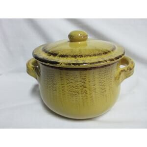 De Silva Terre d' Umbria 1 Qt Yellow Terracotta Covered Casserole Dish ITALY